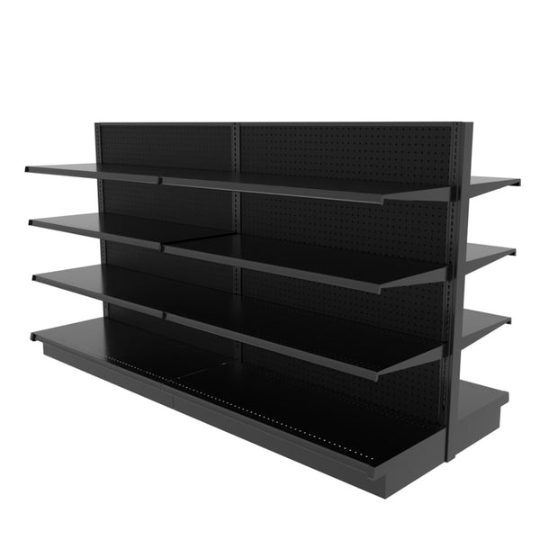 Lozier Island Gondola Shelving Unit with 16 Shelves Black 96W 54H 41D
