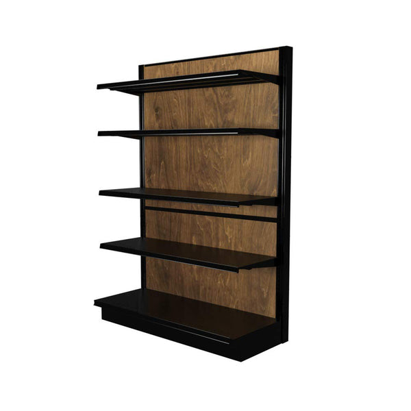 Wooden Gondola Shelving Wall Unit With 5 Shelves, 48W 72H 19D